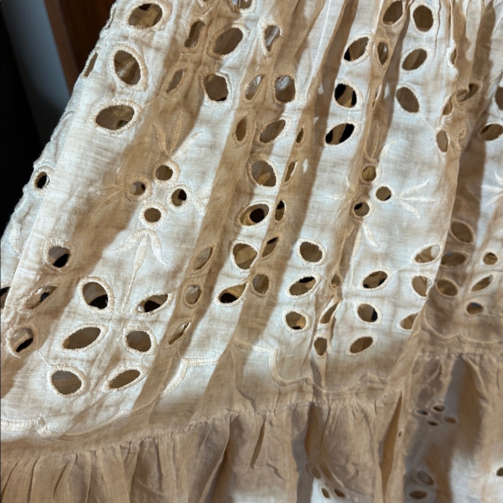 Luxxel Tan Eyelet strapless dress or maxi skirt - Picture 4 of 5